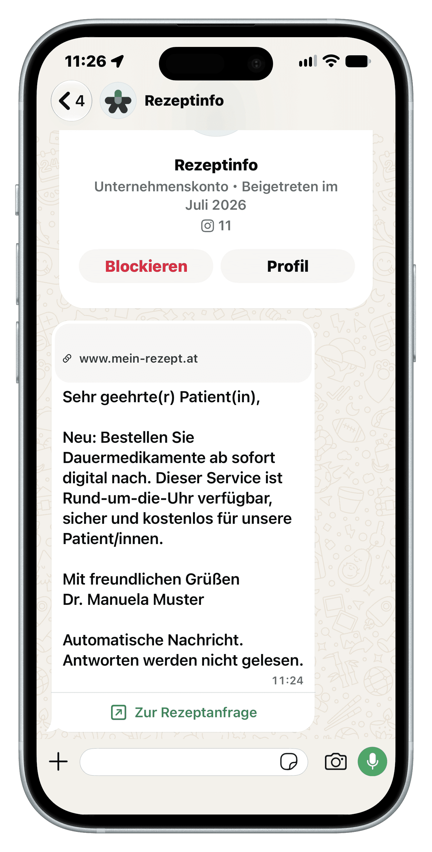 Einladung zu MeinRezept auf dem Smartphone